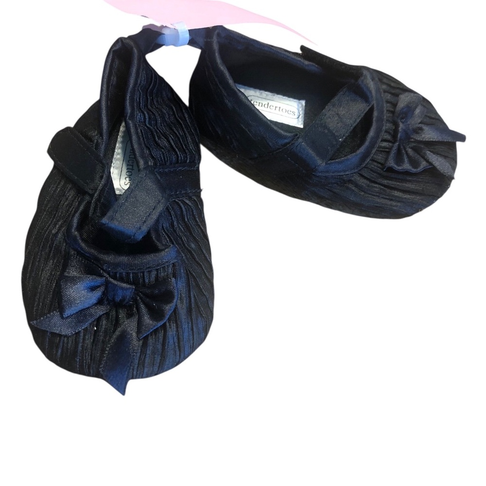 Tendertoes Size 3 Infant Elegant Black Mary Jane Style Cloth Baby Shoes
